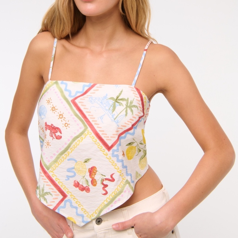 Abercrombie & Fitch Multicolor Strapless Crop Top - Picture 3 of 4